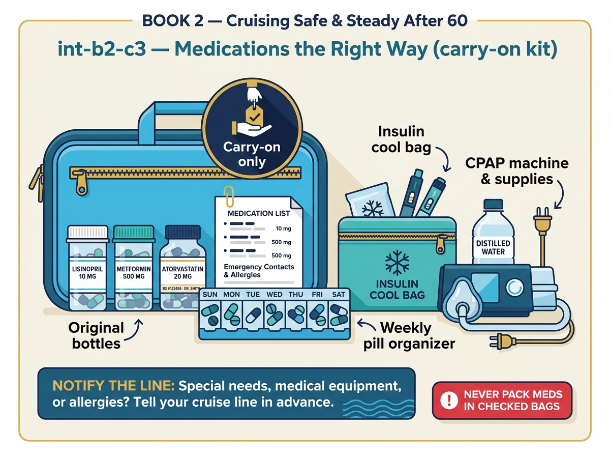 Medication carry-on kit infographic
