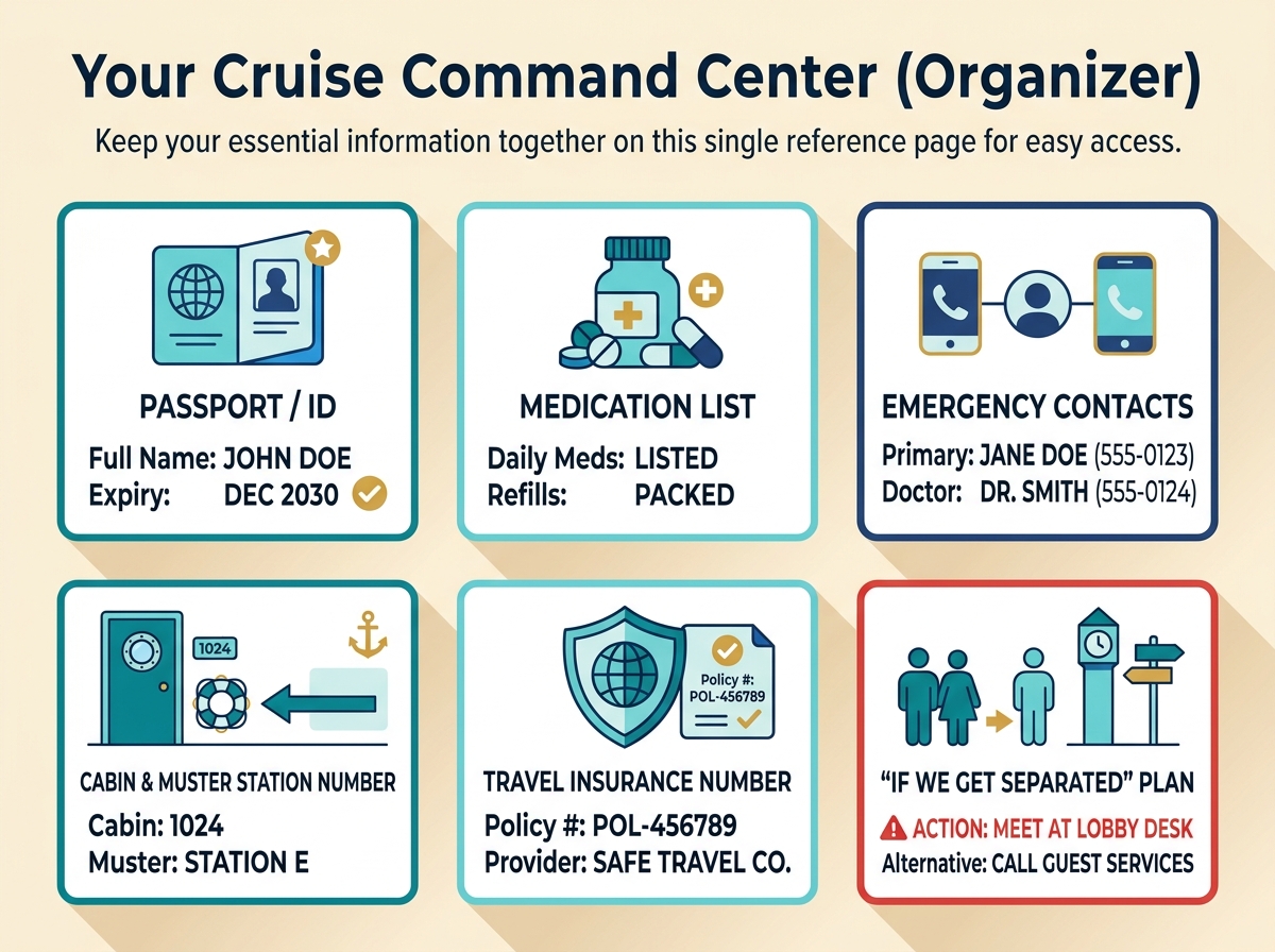 Cruise command center organizer