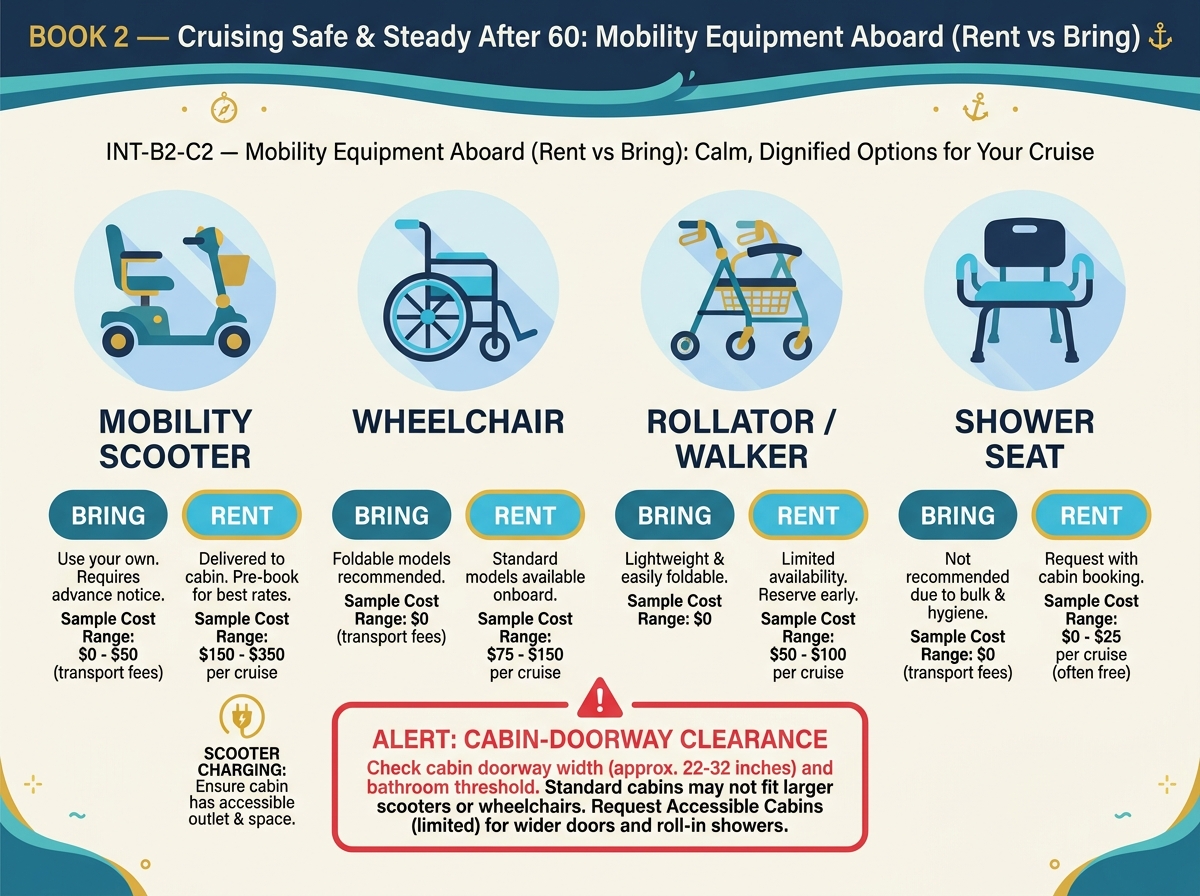Mobility equipment aboard: rent vs bring
