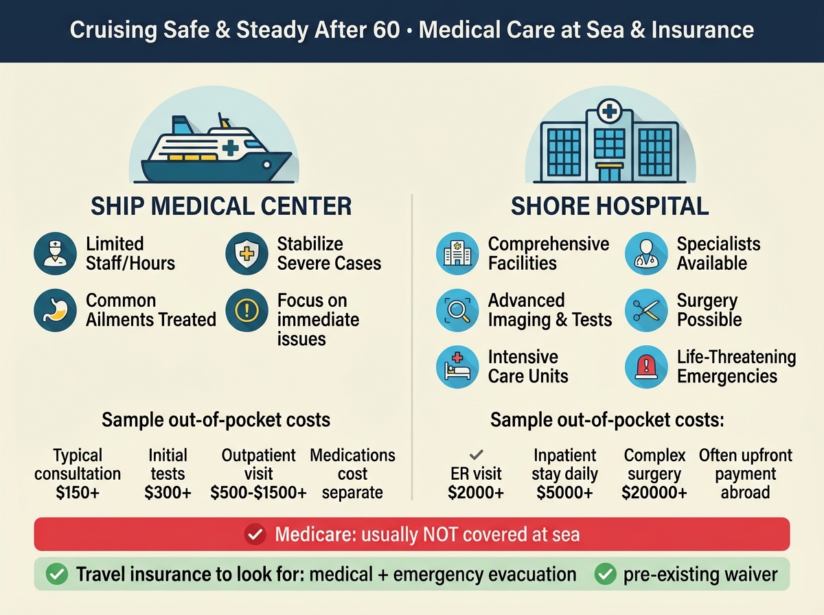 Medical care at sea and insurance